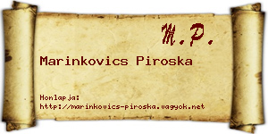 Marinkovics Piroska névjegykártya